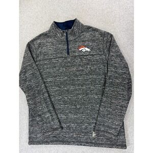 Denver Broncos 1/4 Zip NFL Team Apparel Sideline Pullover‎ (Men's XL) Gray